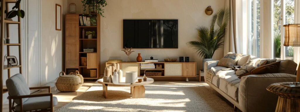 a beautifully staged living room featuring a harmonious blend of warm colors, inviting furnishings, and carefully arranged decor that highlights the home's charm and potential for buyers.