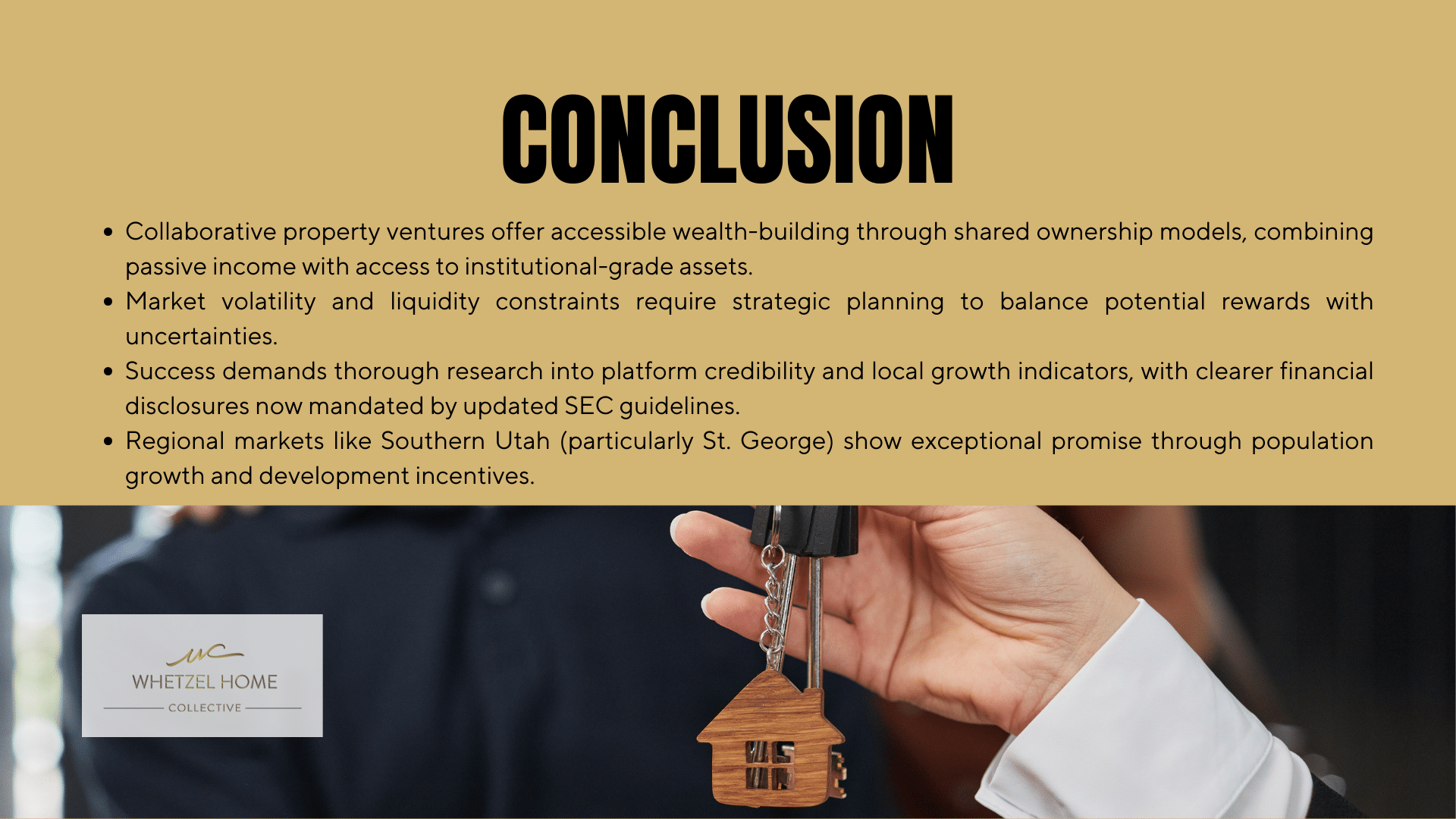 Whetzel Homes Collective's infographic on real estate crowdfunding and investment strategies.
