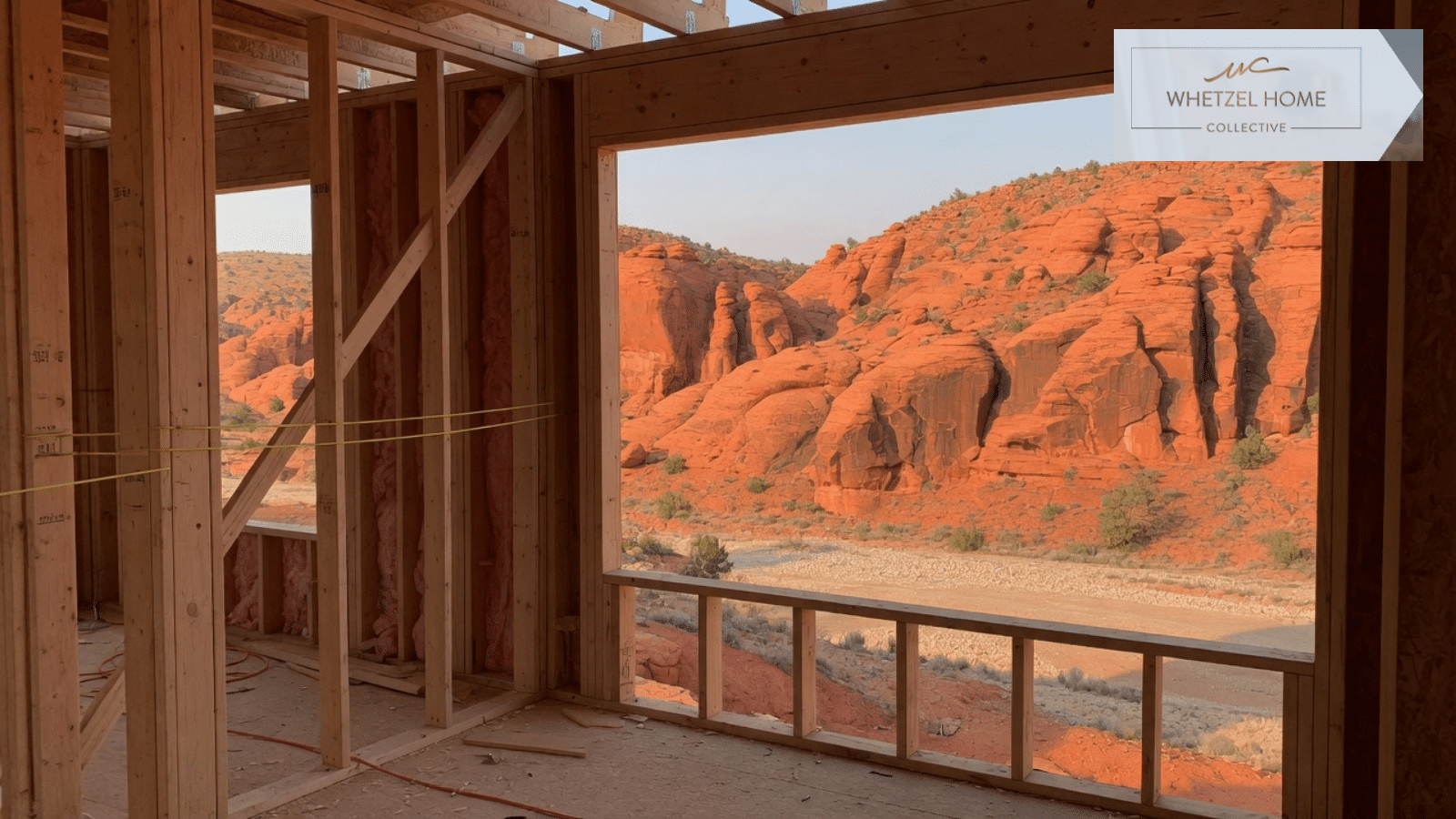 Wood framing of a house under construction