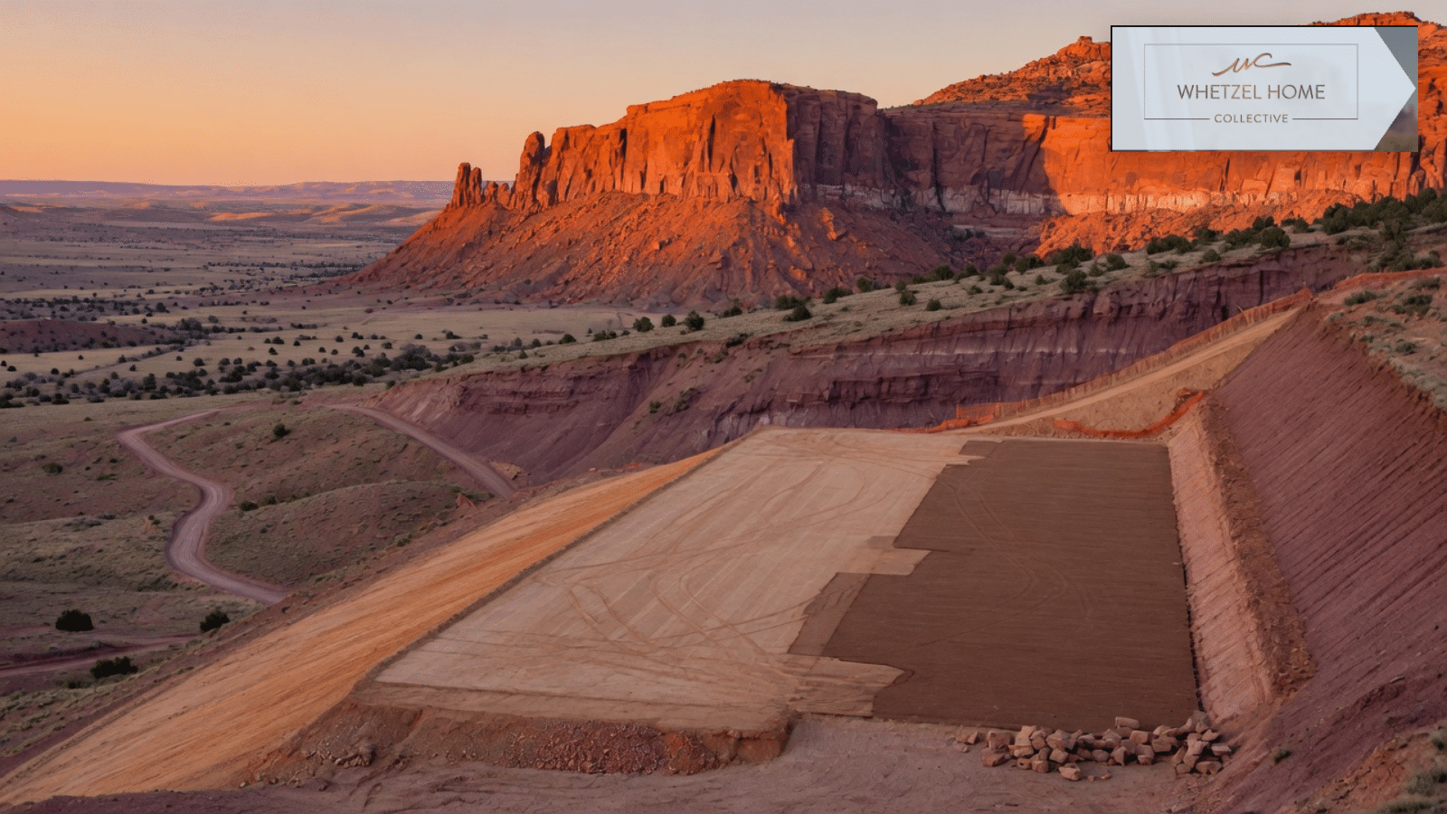 A graded hillside building pad in southern Utah