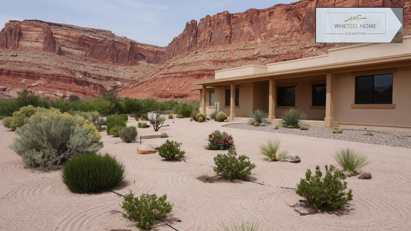Water-wise desert landscaping at a southern Utah home